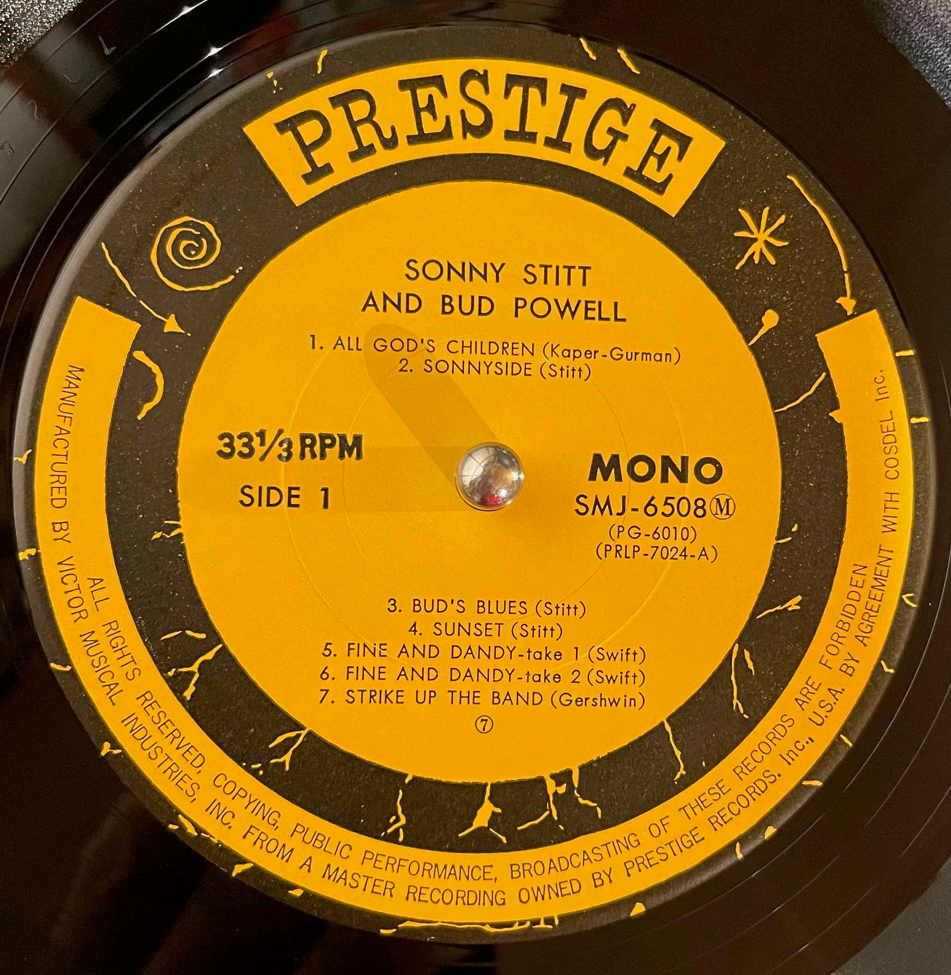 Sonny Stitt, Bud Powell, J.J. Johnson - LP label image front