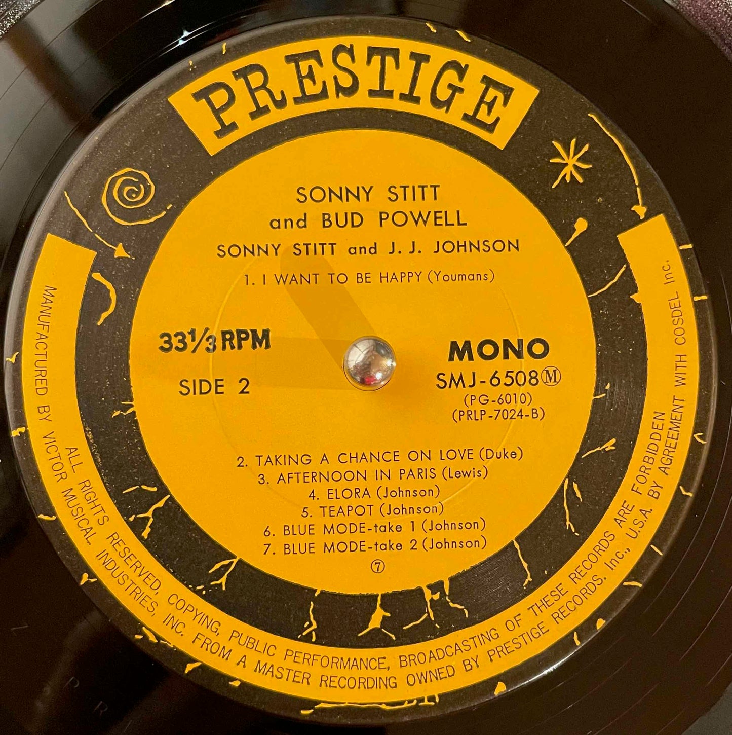 Sonny Stitt, Bud Powell, J.J. Johnson - LP label image back