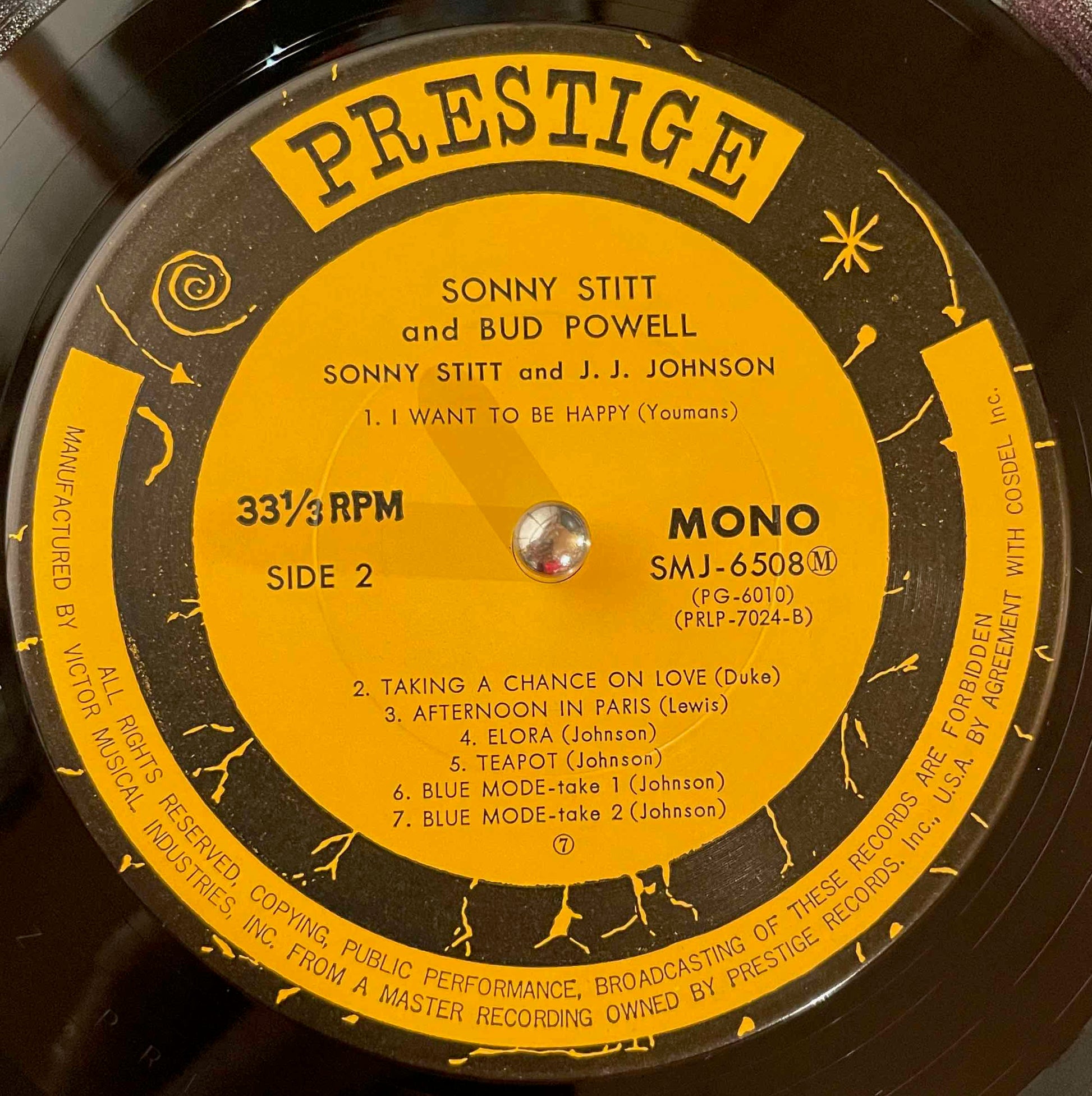 Sonny Stitt, Bud Powell, J.J. Johnson - LP label image back