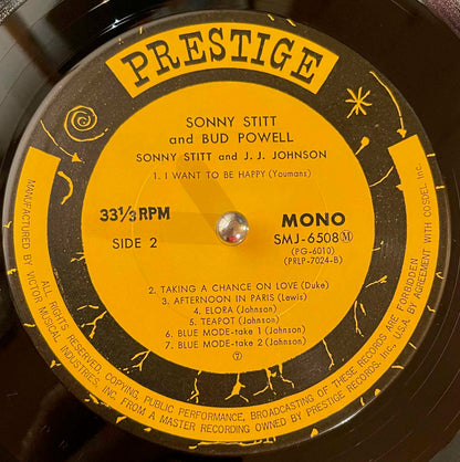 Sonny Stitt, Bud Powell, J.J. Johnson - LP label image back