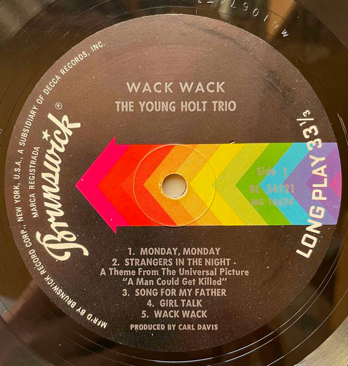 Young Holt Trio - Wack Wack LP label image front 2