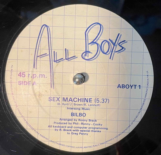 Bilbo – Sex Machine / Relax 12" single label image front