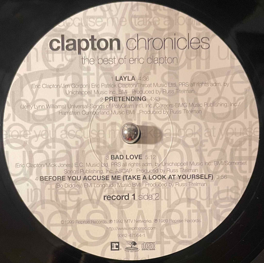 Eric Clapton – Clapton Chronicles - The Best Of Eric Clapton LP label image side 1 b
