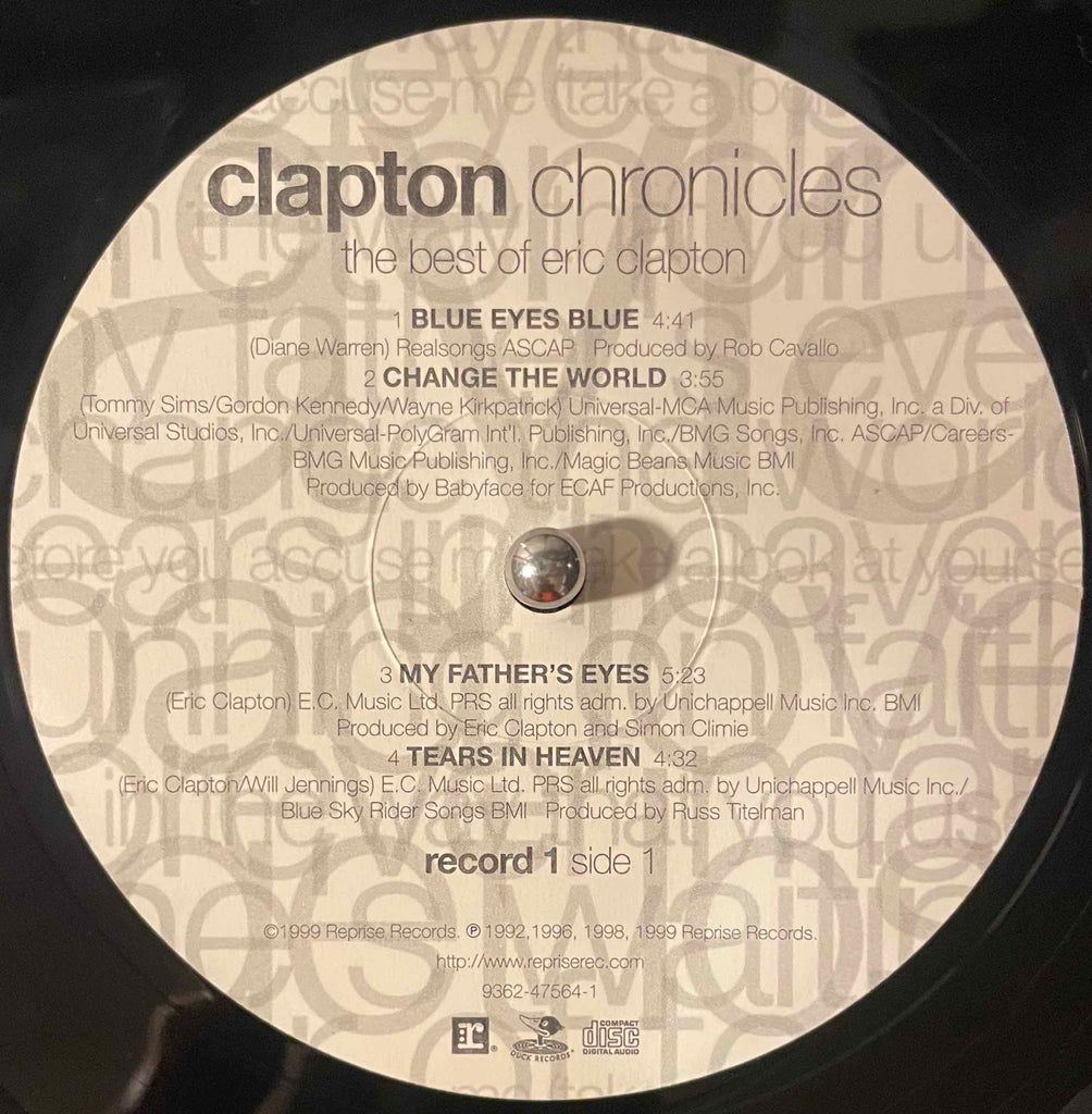 Eric Clapton – Clapton Chronicles - The Best Of Eric Clapton LP label image side 1 a
