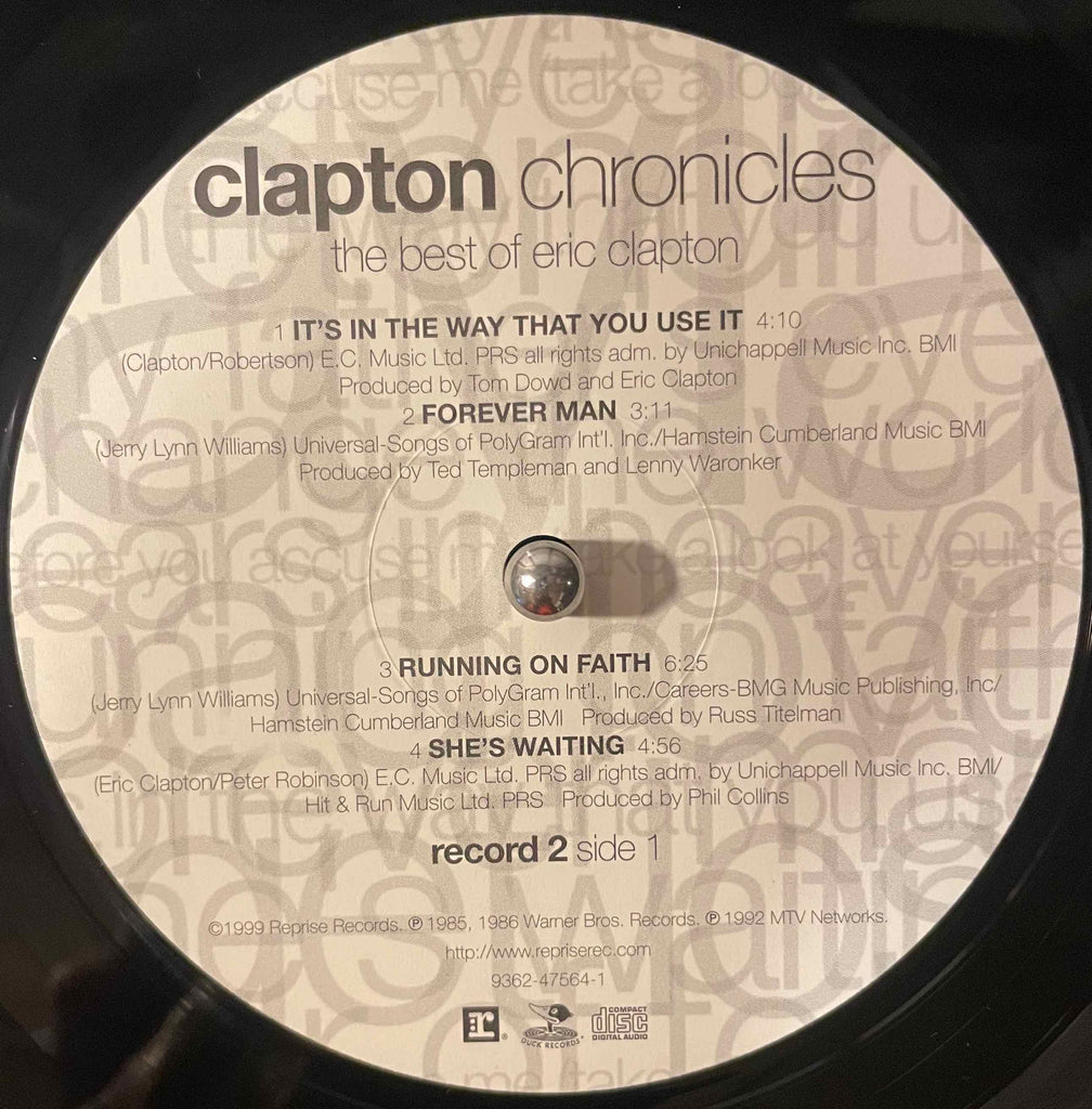 Eric Clapton – Clapton Chronicles - The Best Of Eric Clapton LP label image side 2 a