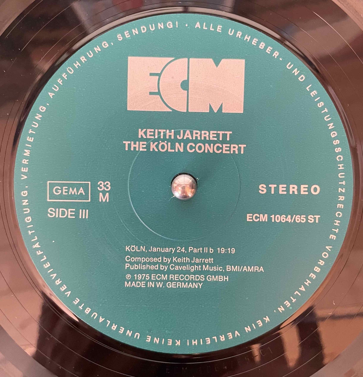 Keith Jarrett – The Koln Concert LP Label image side 3