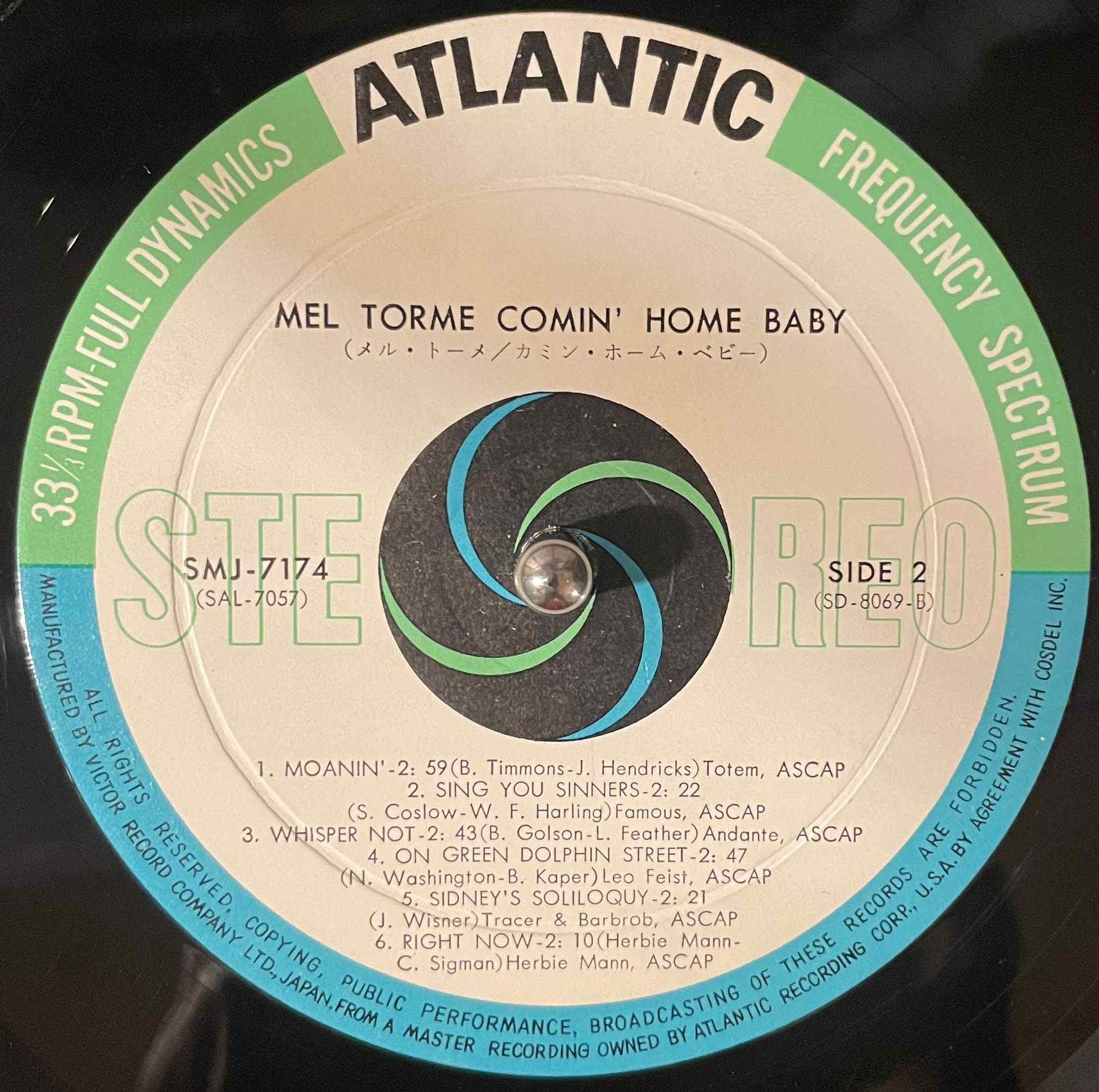 Mel Torme – Comin' Home Baby! LP label image front