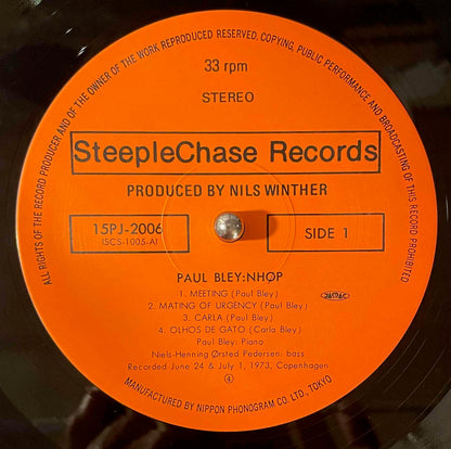 Paul Bley, NHØP – Paul Bley / NHØP LP label image front