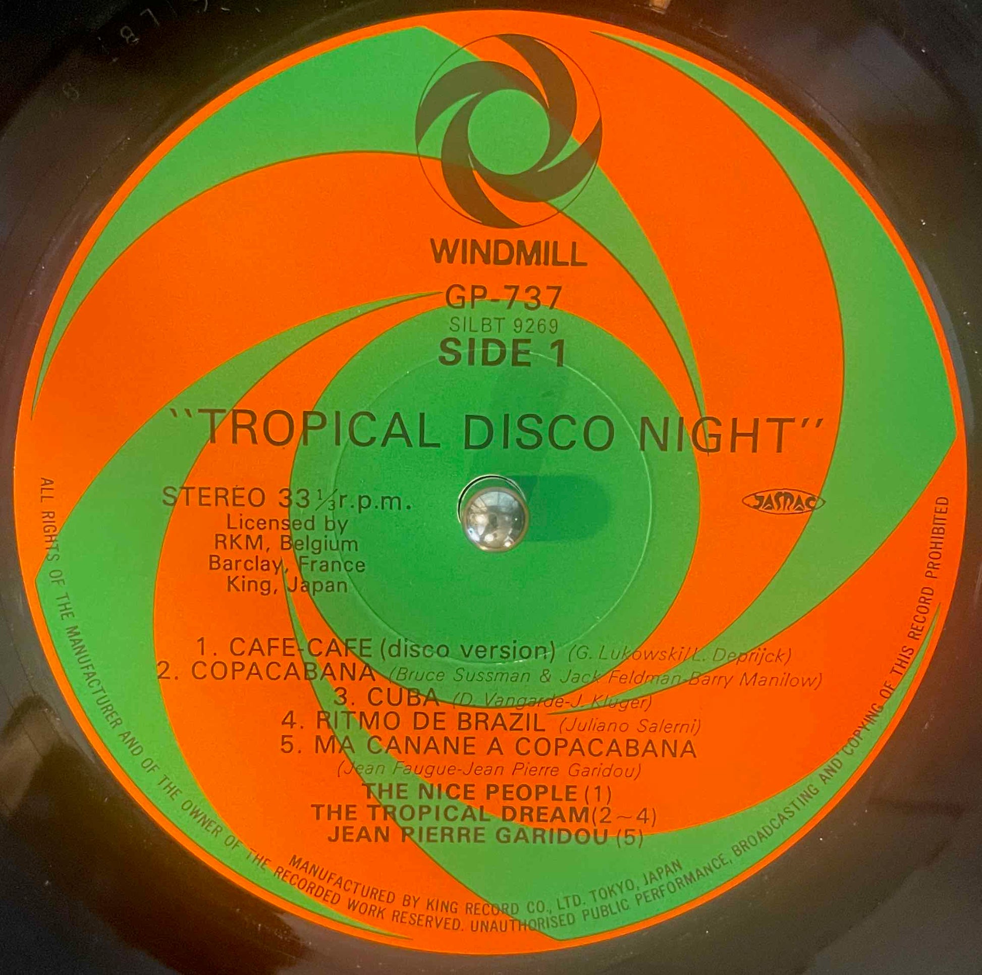 Various – Tropical Disco Night LP label image front