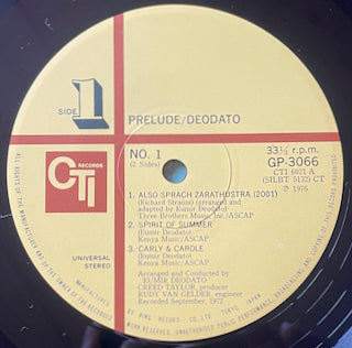 Deodato – Prelude LP label image front