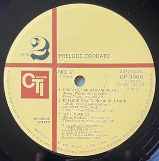 Deodato – Prelude LP label image front