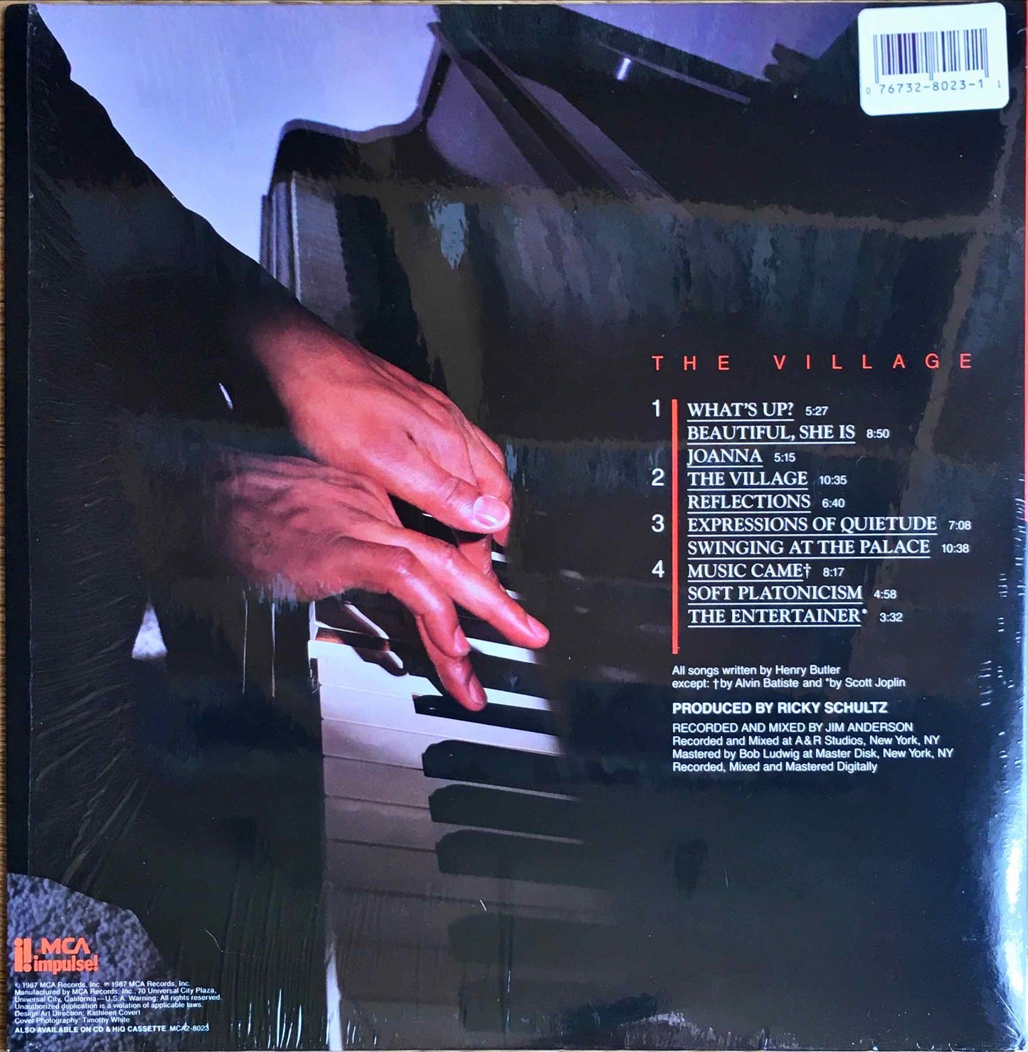 Henry Butler ‎– The Village LP Sleeve Image back