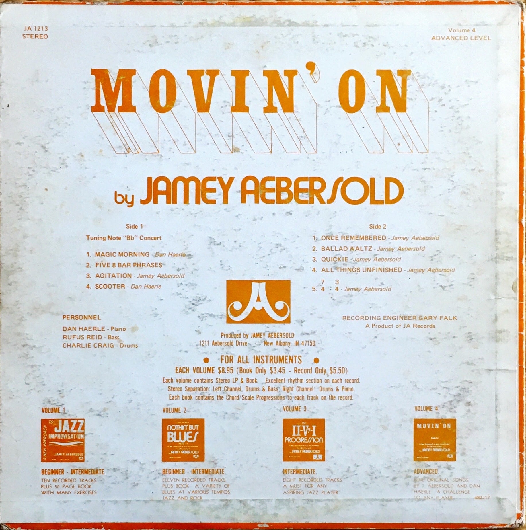 Jamey Aebersold ‎– Movin' On - monads records