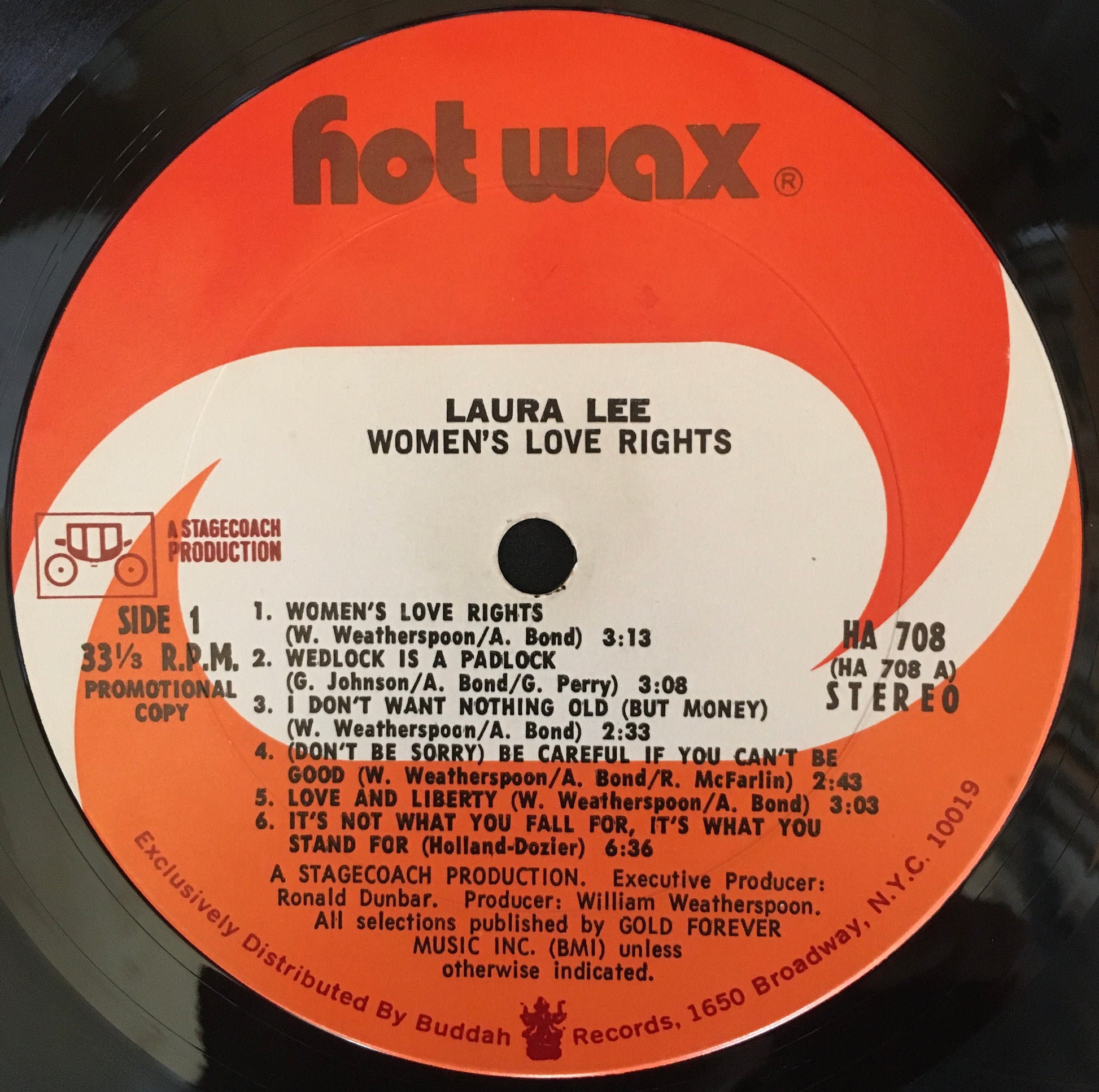 Laura Lee ‎– Women's Love Rights LP label image side 1