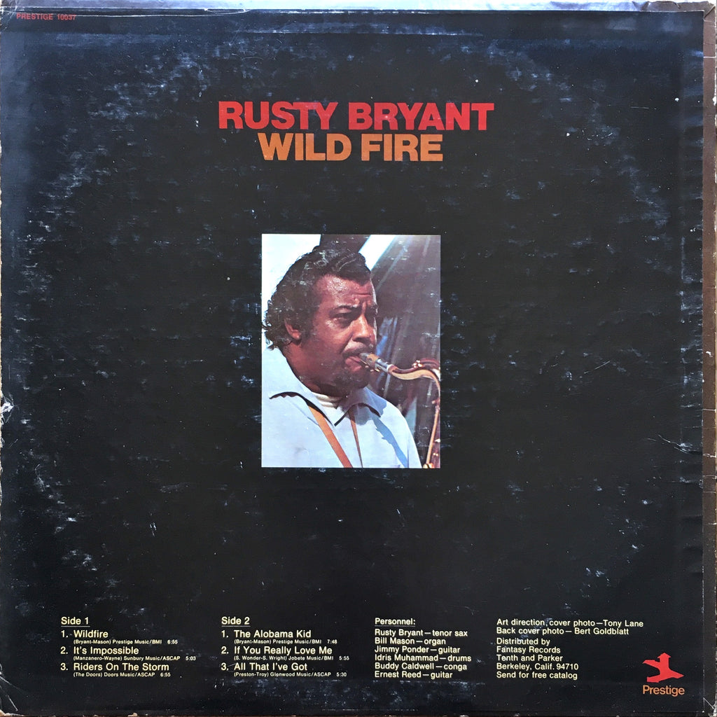 Rusty Bryant ‎– Wild Fire LP image back