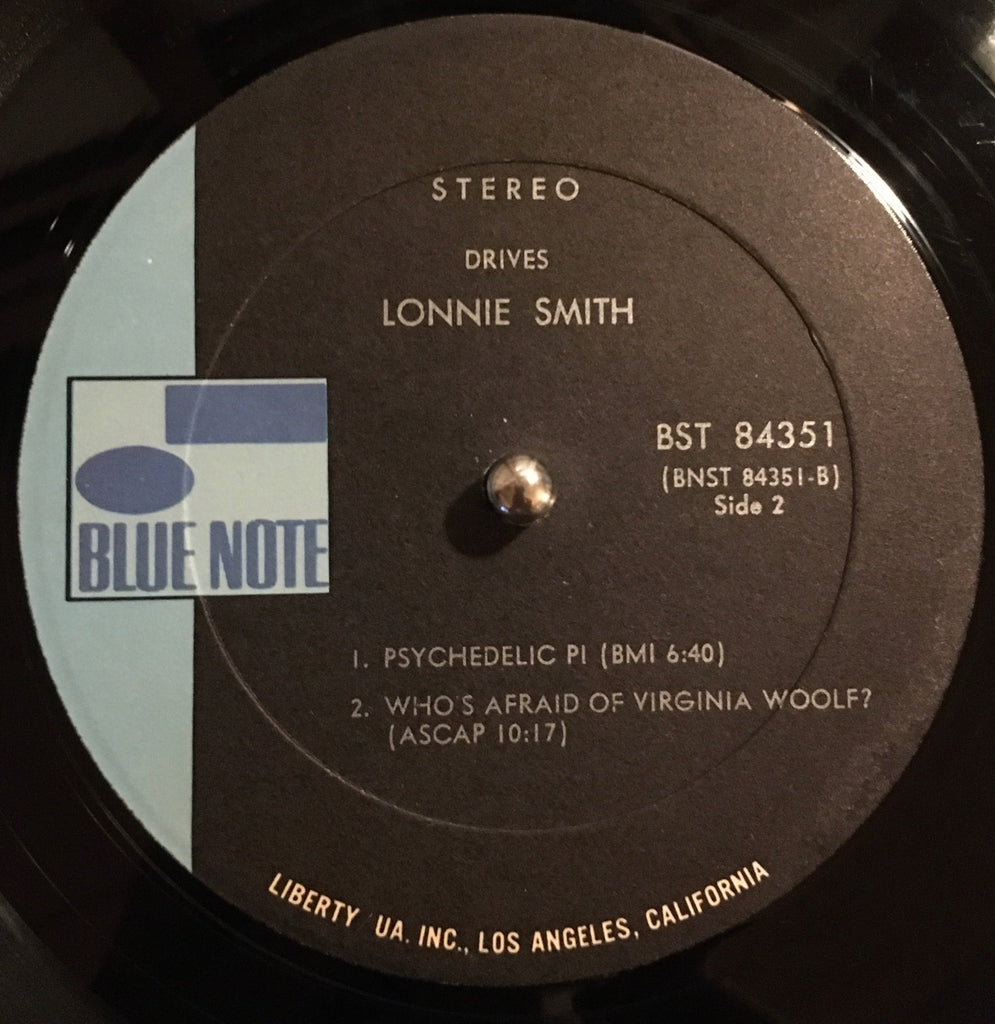 Lonnie Smith ‎– Drives LP label image side 2