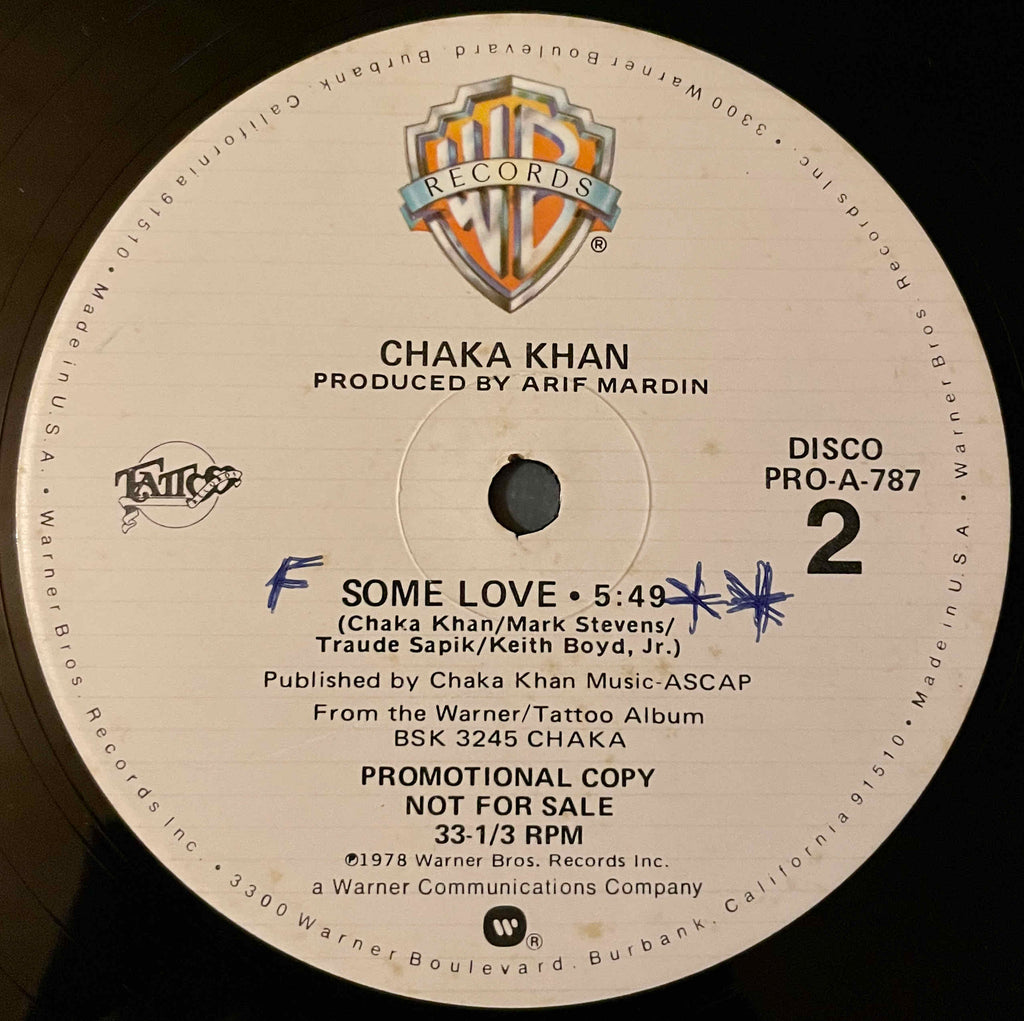 Chaka Khan ‎– Life Is A Dance / Some Love 12inch single image back