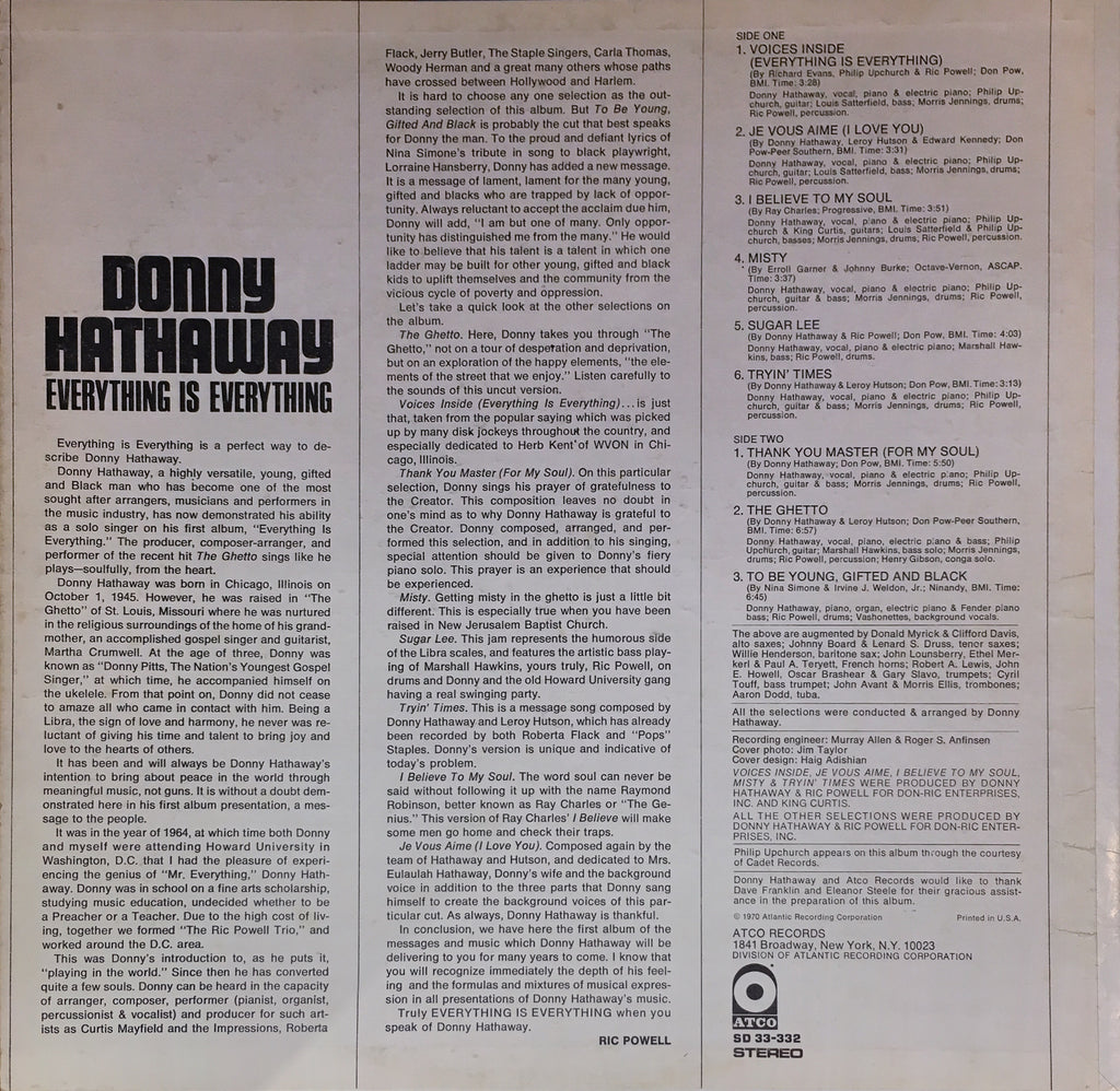 Donny Hathaway ‎– Everything Is Everything - monads records
