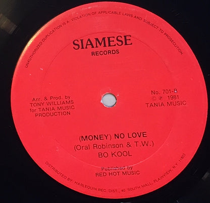 Funk Masters / Bo Kool ‎– Love Money / (Money) No Love - monads records