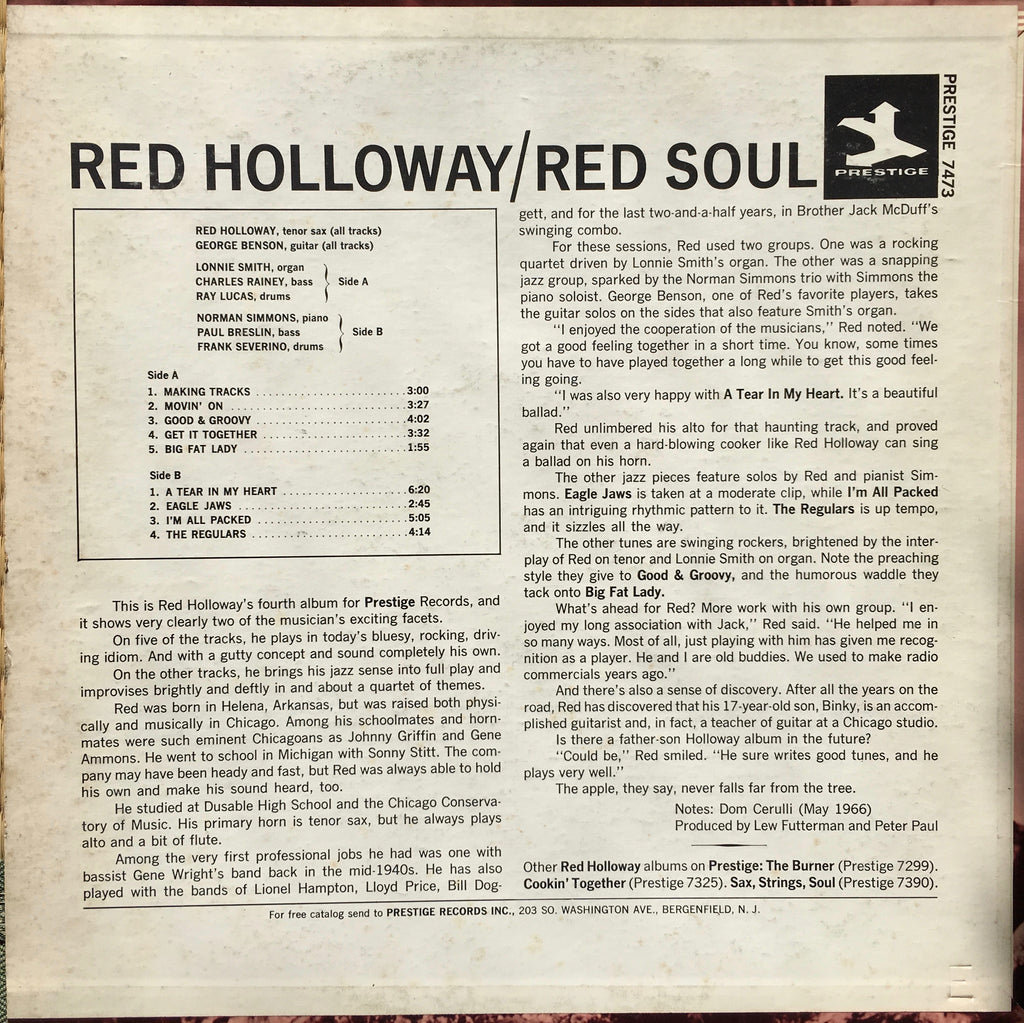 Red Holloway ‎– Red Soul - monads records