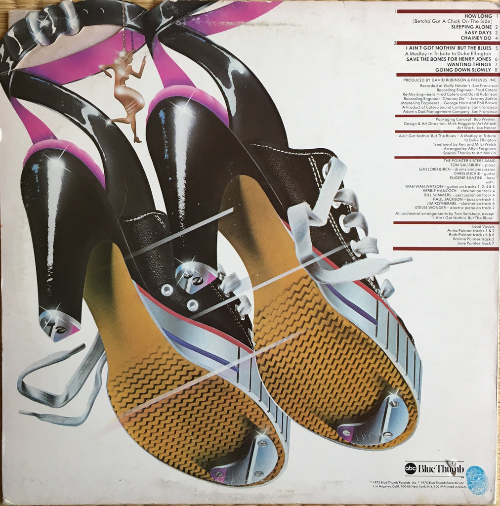 The Pointer Sisters ‎– Steppin' LP sleeve image back 