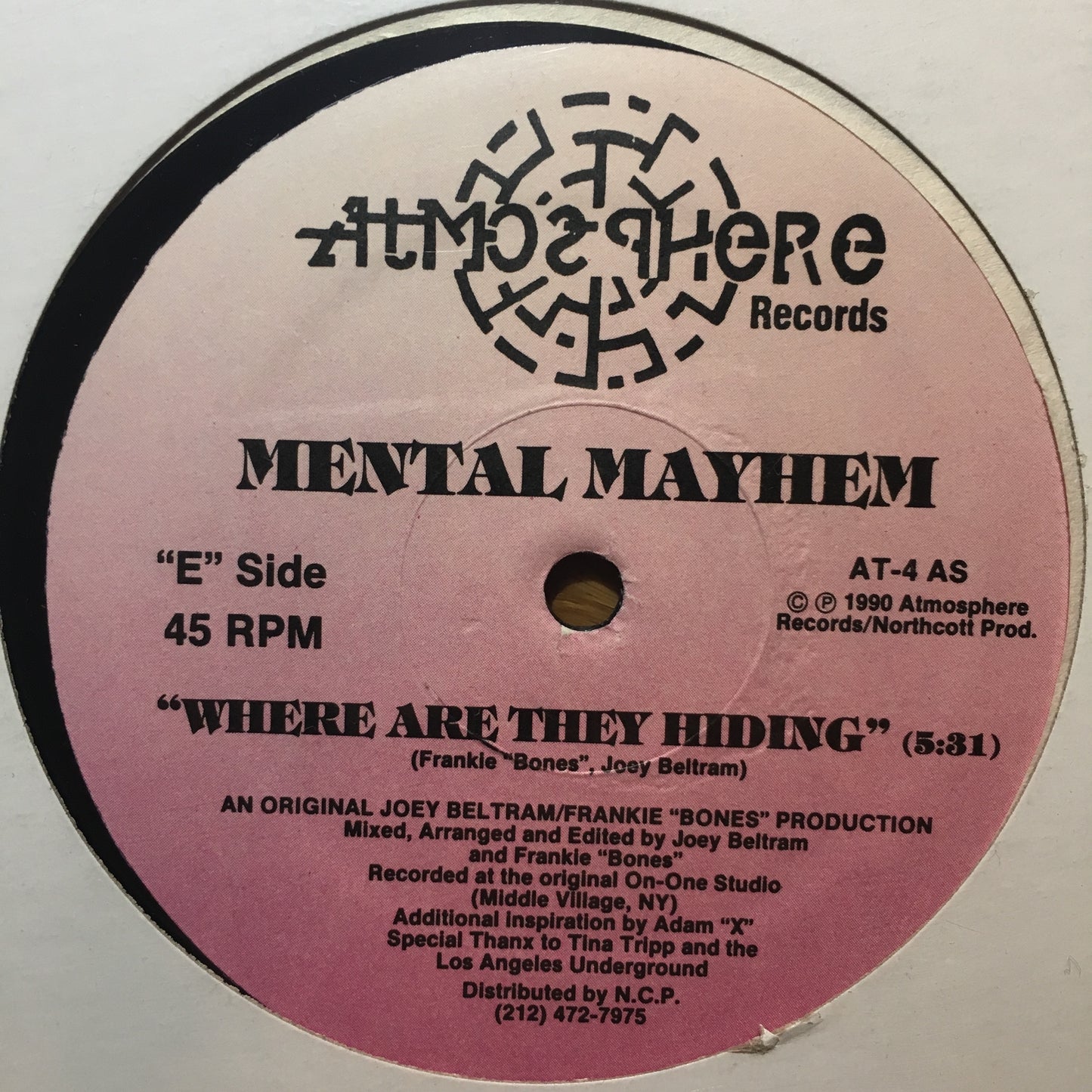 Mental Mayhem ‎– Where Are They Hiding / Joey's Riot - monads records