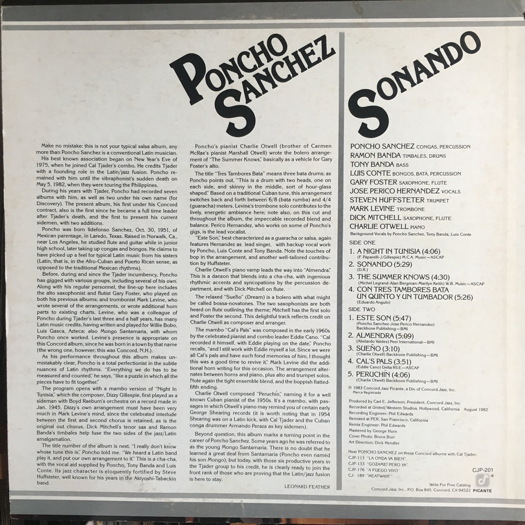 Poncho Sanchez ‎– Sonando - monads records