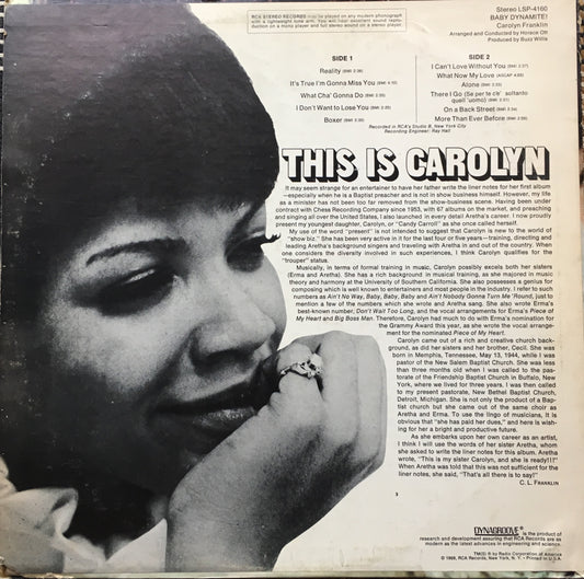 Carolyn Franklin – Baby Dynamite! - monads records