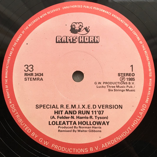 Loleatta Holloway ‎– Hit And Run (Special R.E.M.I.X.E.D. Version) - monads records