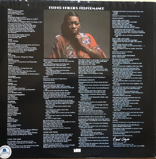 Esther Phillips – Performance - monads records