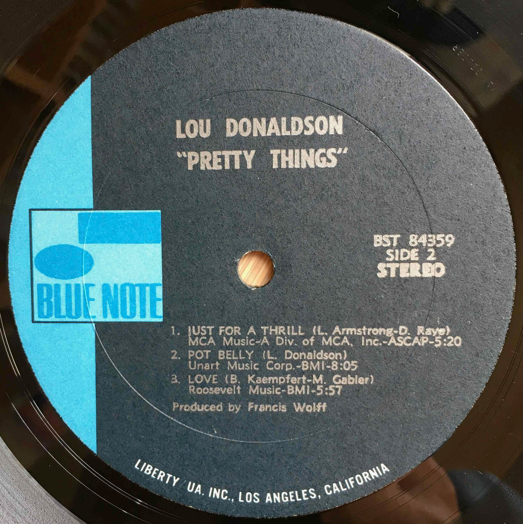 Lou Donaldson ‎– Pretty Things LP label image back