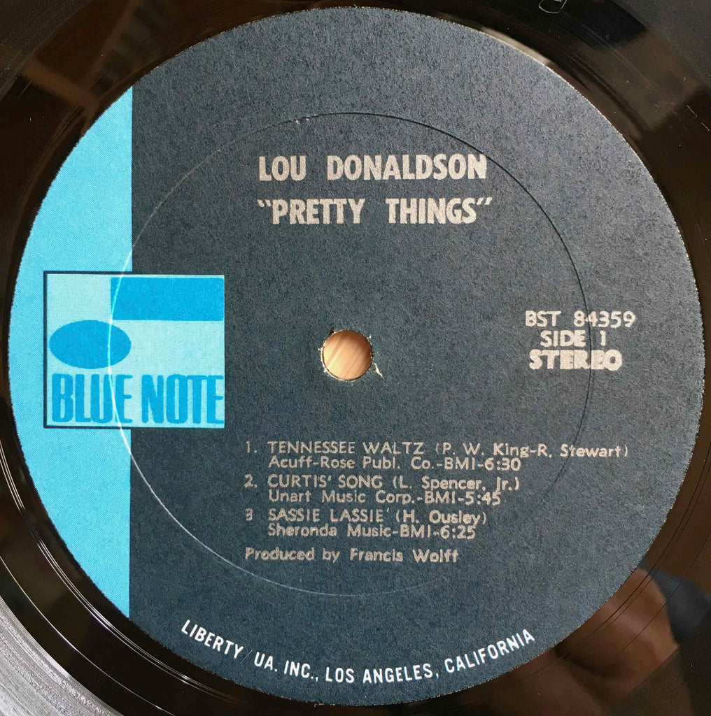 Lou Donaldson ‎– Pretty Things LP label image front