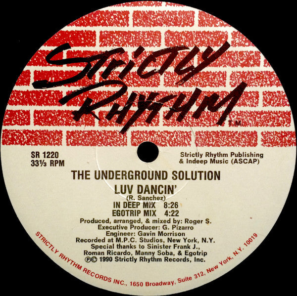 The Underground Solution ‎– Luv Dancin' - monads records