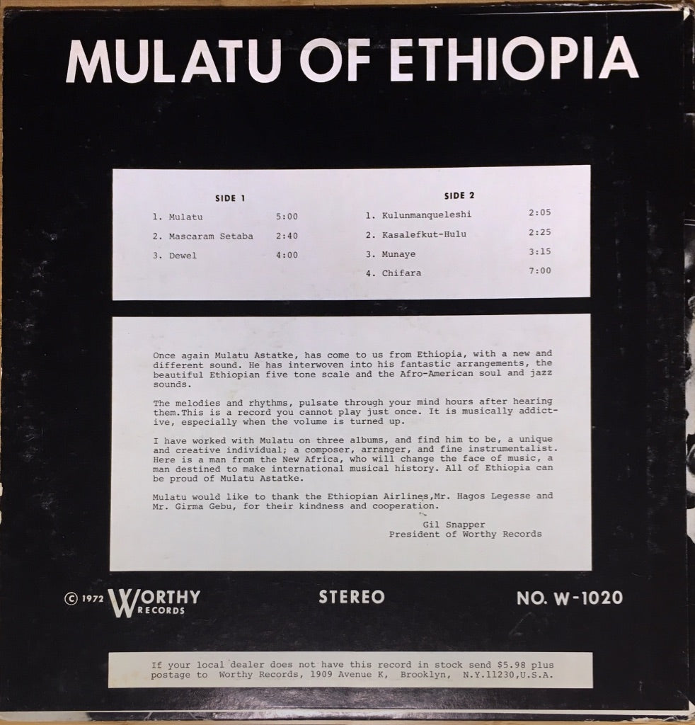 Mulatu Astatke ‎– Mulatu Of Ethiopia - monads records