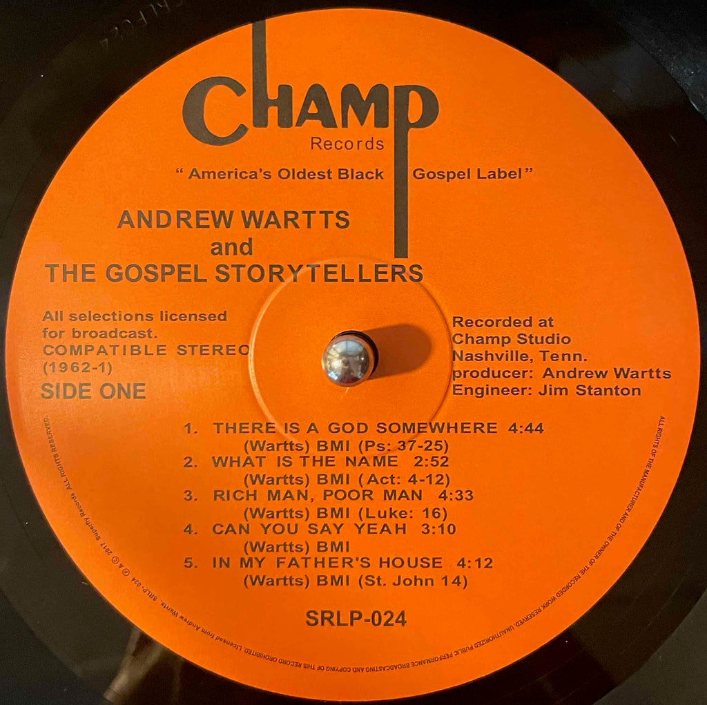 Andrew Wartts And The Gospel Storytellers – There Is A God Somewhere LP label image side one