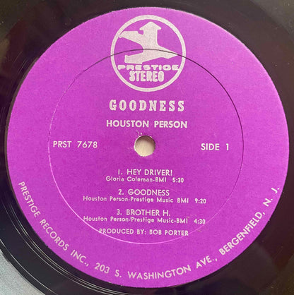 Houston Person – Goodness! Label image side 1