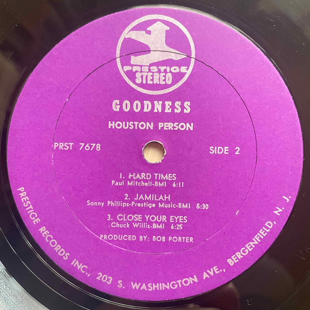 Houston Person – Goodness! Label image side 2