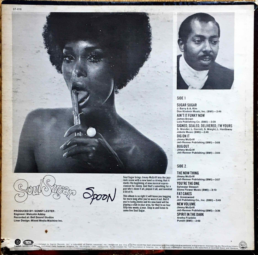 Jimmy McGriff ‎– Soul Sugar LP sleeve image back