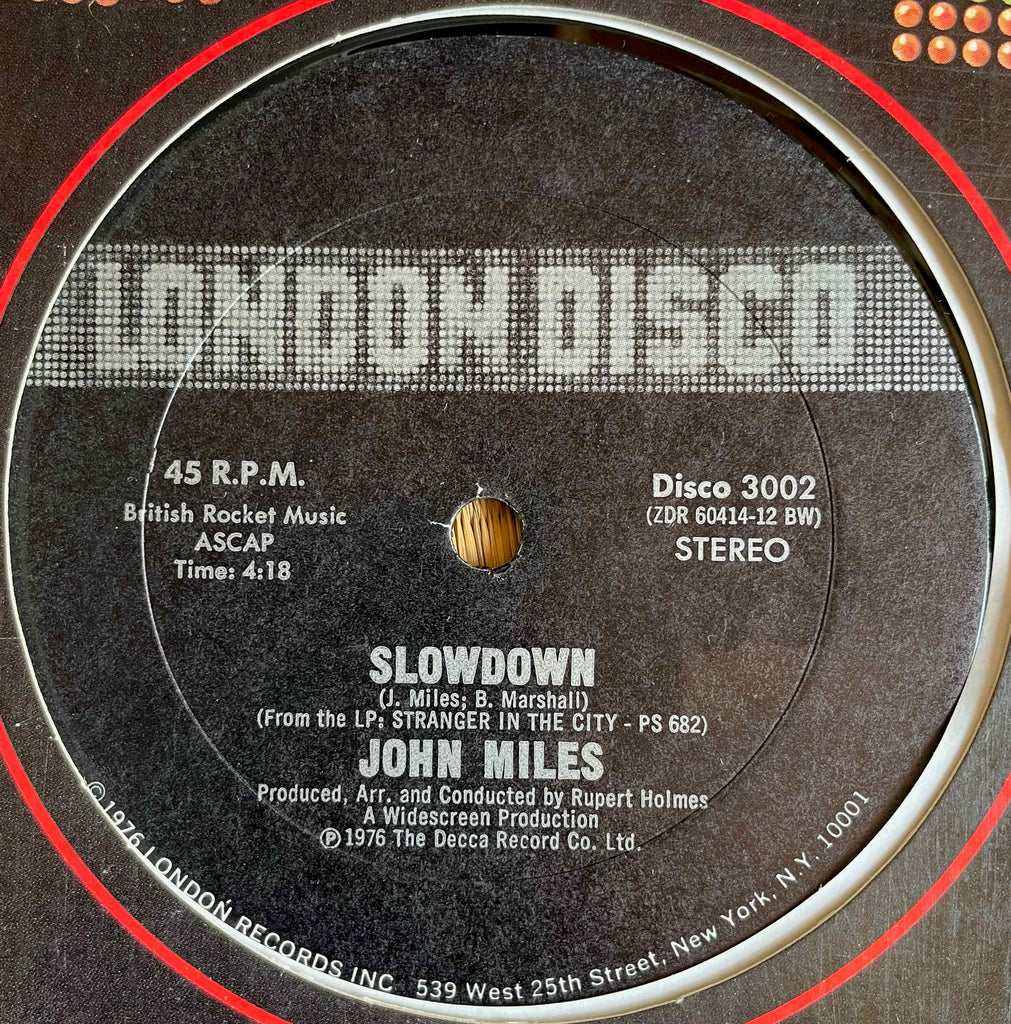 John Miles ‎– Slowdown label image 
