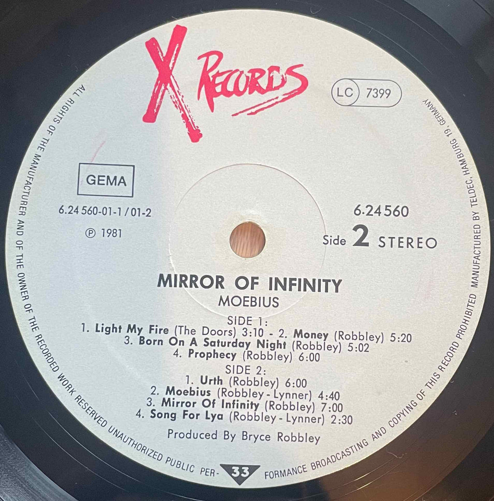 Moebius – Mirror Of Infinity LP label image side 2