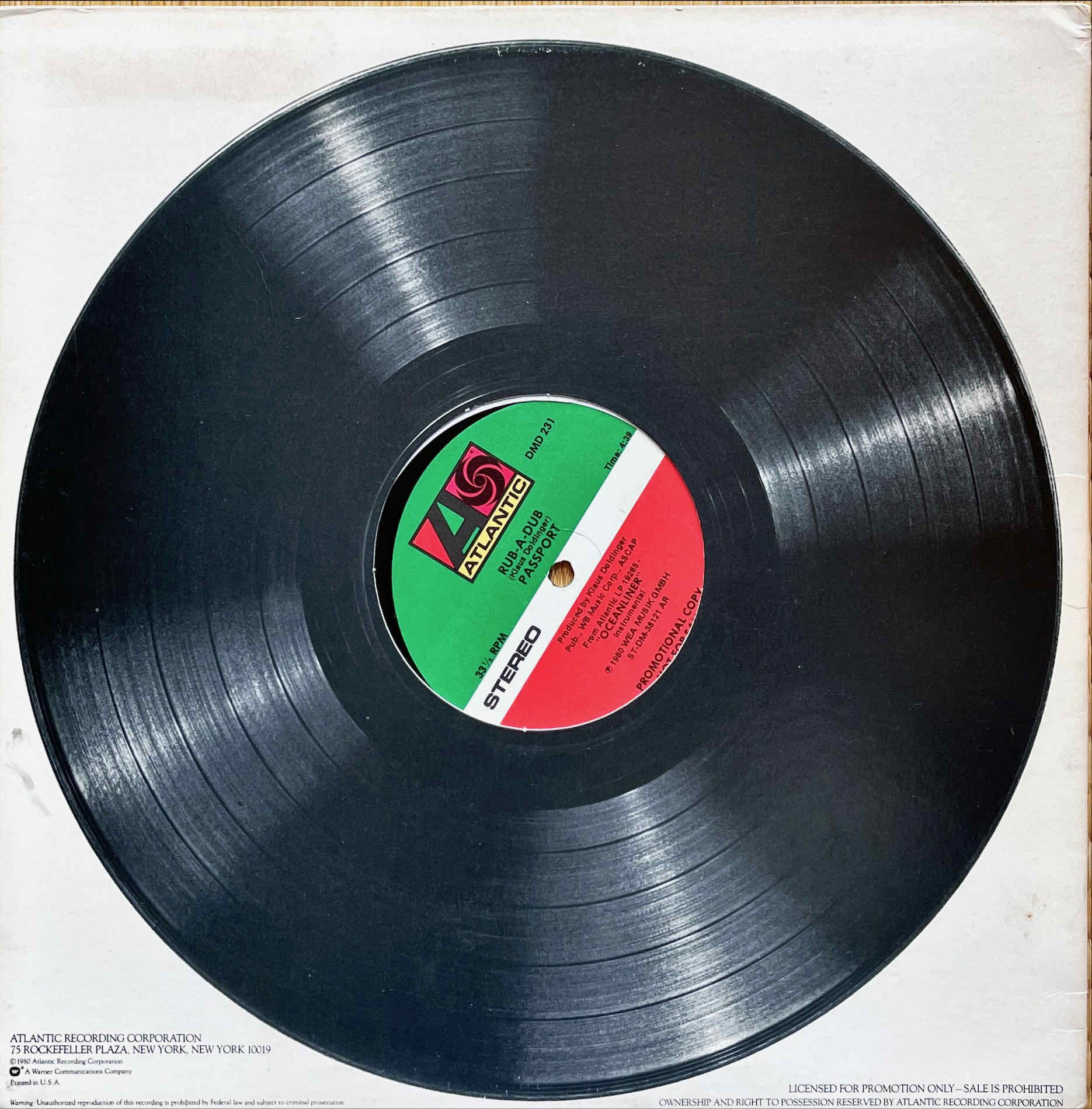 Passport  ‎– Rub-A-Dub 12inch sleeve image front