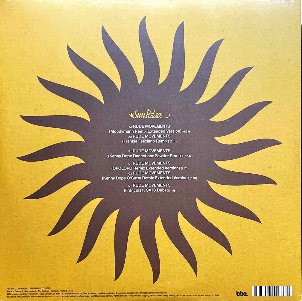 Sun Palace – Rude Movements Remixes W 12inch single back sleeve
