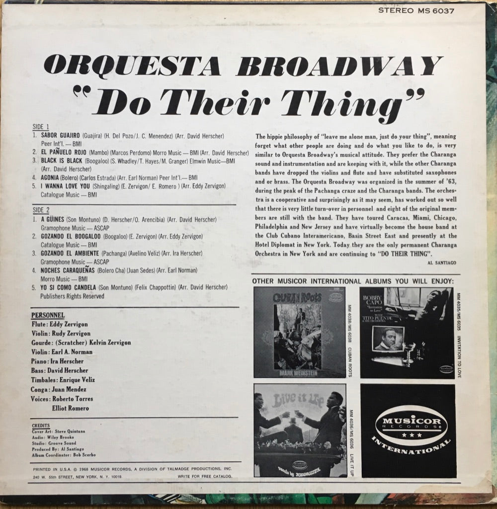Orquesta Broadway ‎– Do Their Thing - monads records